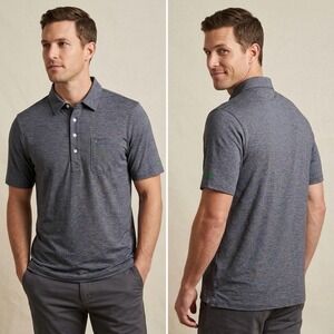 Criquet Mens Performance Players Polo Shirt Grey Heather Pima Cotton Stretch L